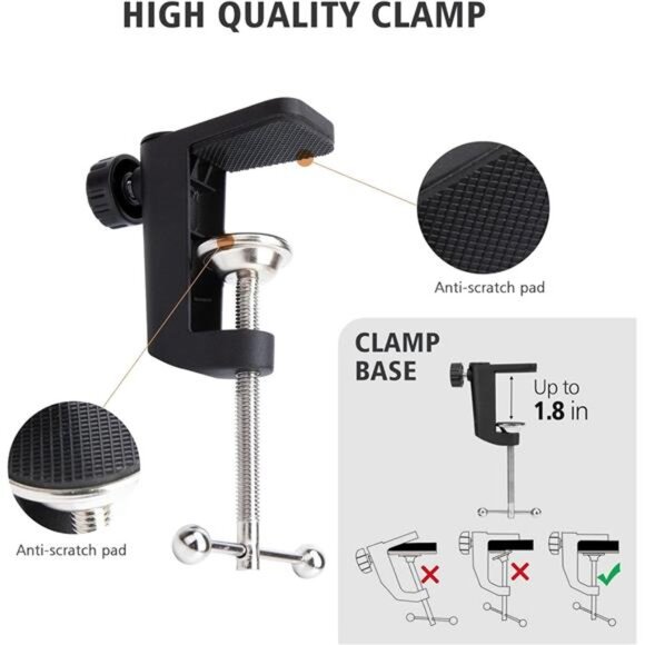 For HyperX QuadCast S White Boom Arm - White Mic Arm Compatible with Hyper x - Picture 6 of 8